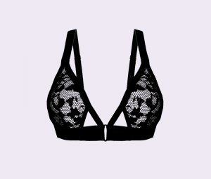 black lace cutout triangle bralette soft comfy