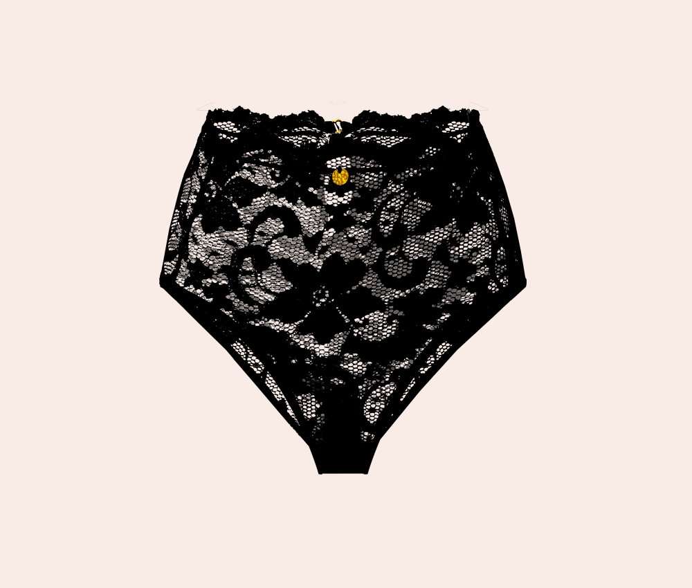 Black High Waisted Panties Transparent Lace Briefs Rl Uk