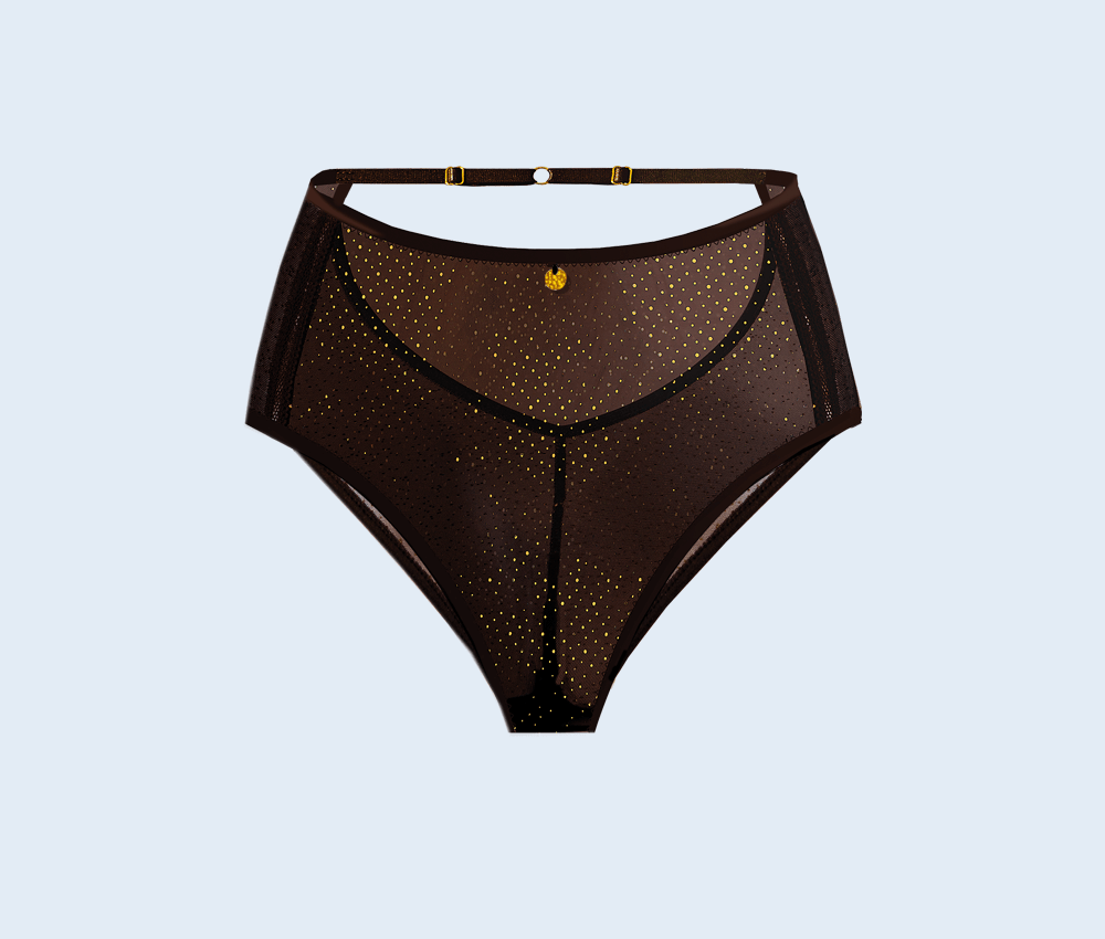 Brown High-Waisted Brazilian Panties