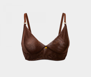 brown mesh wire-free bralette sheer sexy