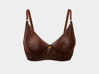 brown mesh wire-free bralette sheer sexy