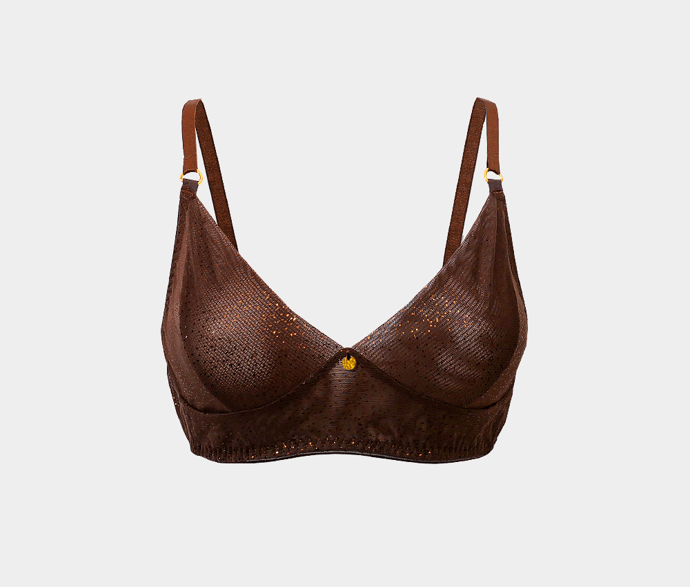 Brown & Gold Wireless Bra