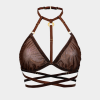 Brown Speckled Mesh Triangle Bralette