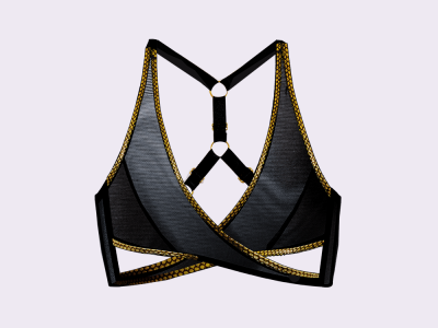 crossover designer bralette black lace