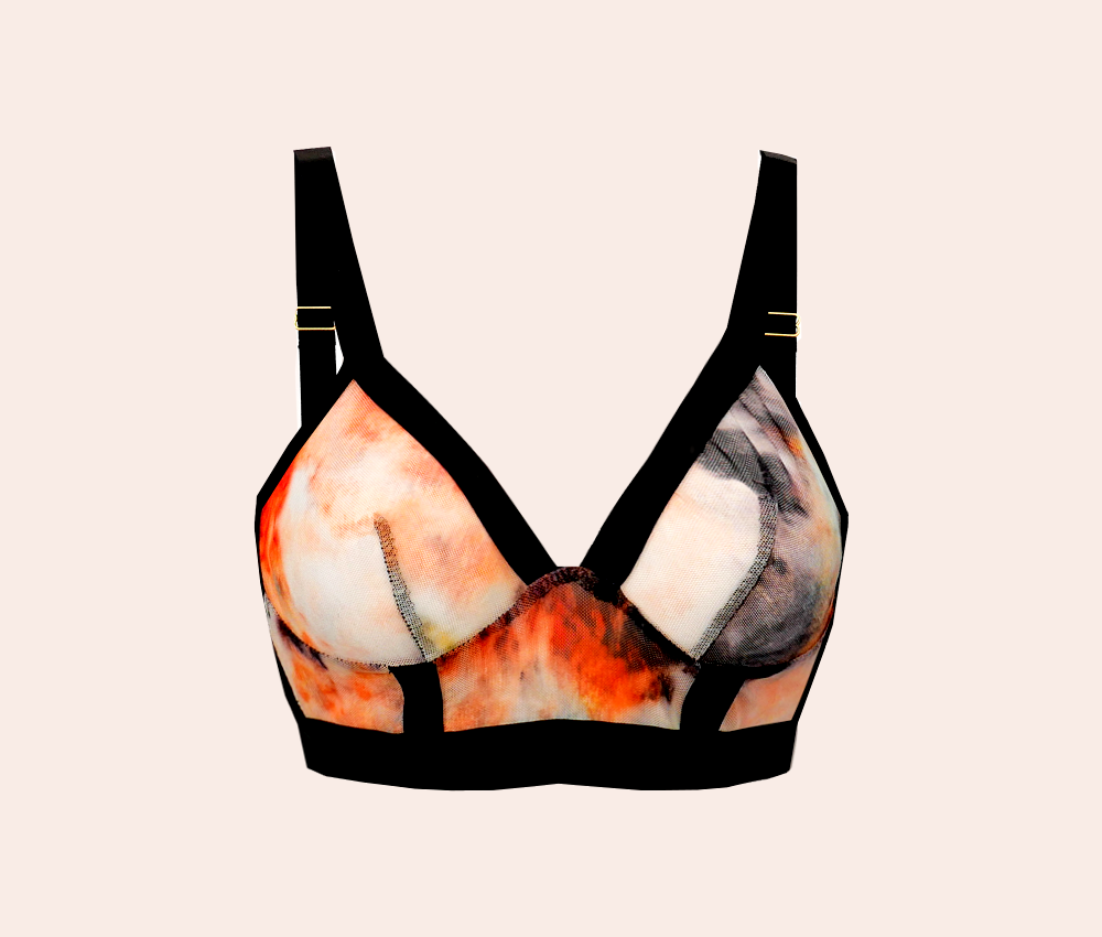 Tie-Dye Mesh Longline Bralette