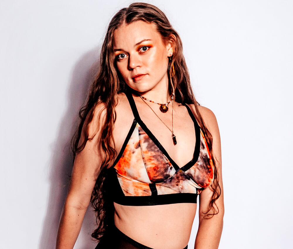 Tie-Dye Mesh Longline Bralette