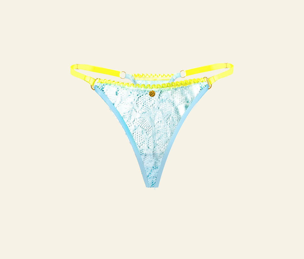 Pastel Blue Lace Thong